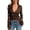 Brown, variant on Women's Sheer Lace Deep V-Neck Top, Slim Fit Long Flare Sleeve Sexy Casual Summer Polyester Blouse for Party & Date Night Wear, 1PC, S-M-L