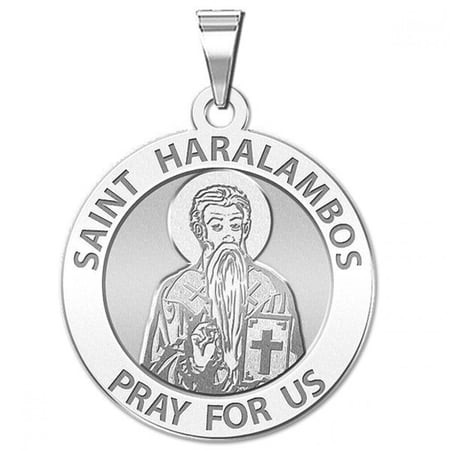 Saint Haralambos Religious Medal - 3/4 Inch X 3/4 Inch - Sterling Silver