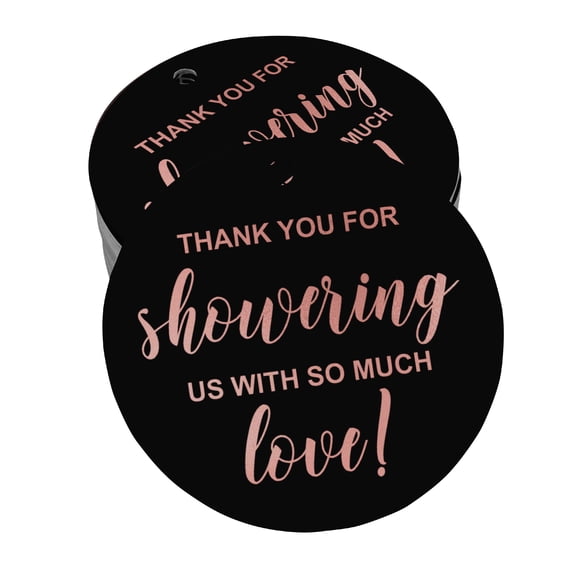 Inkdotpot Pack Of 100 Real Rose Gold Foil Paper Tags Thank You Baby/ Bridal Shower Favor Hang Tags