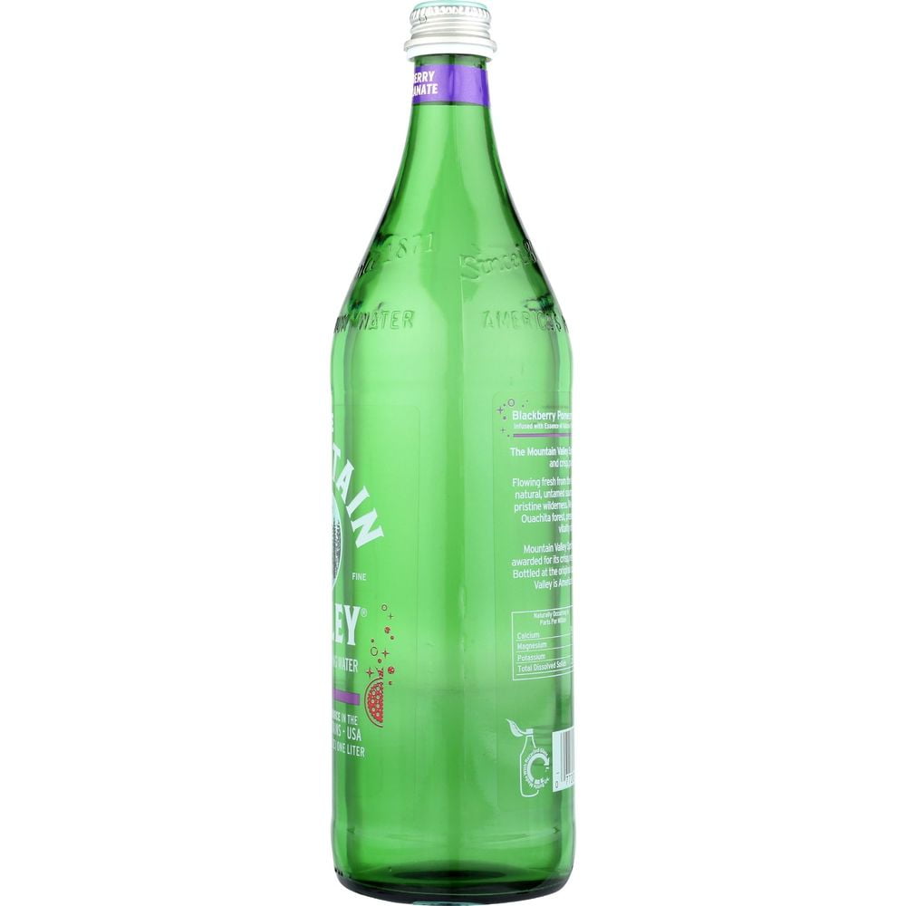 The Mountain Valley Blackberry Pomegranate Sparkling Water, 1 Liter -- 12 per Case.