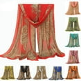 thumbnail image 2 of GROFRY Scarf Women Fashion Long Soft Chiffon Flower Scarf Sheer Wrap Neck Shawl Stole Gift, 2 of 8