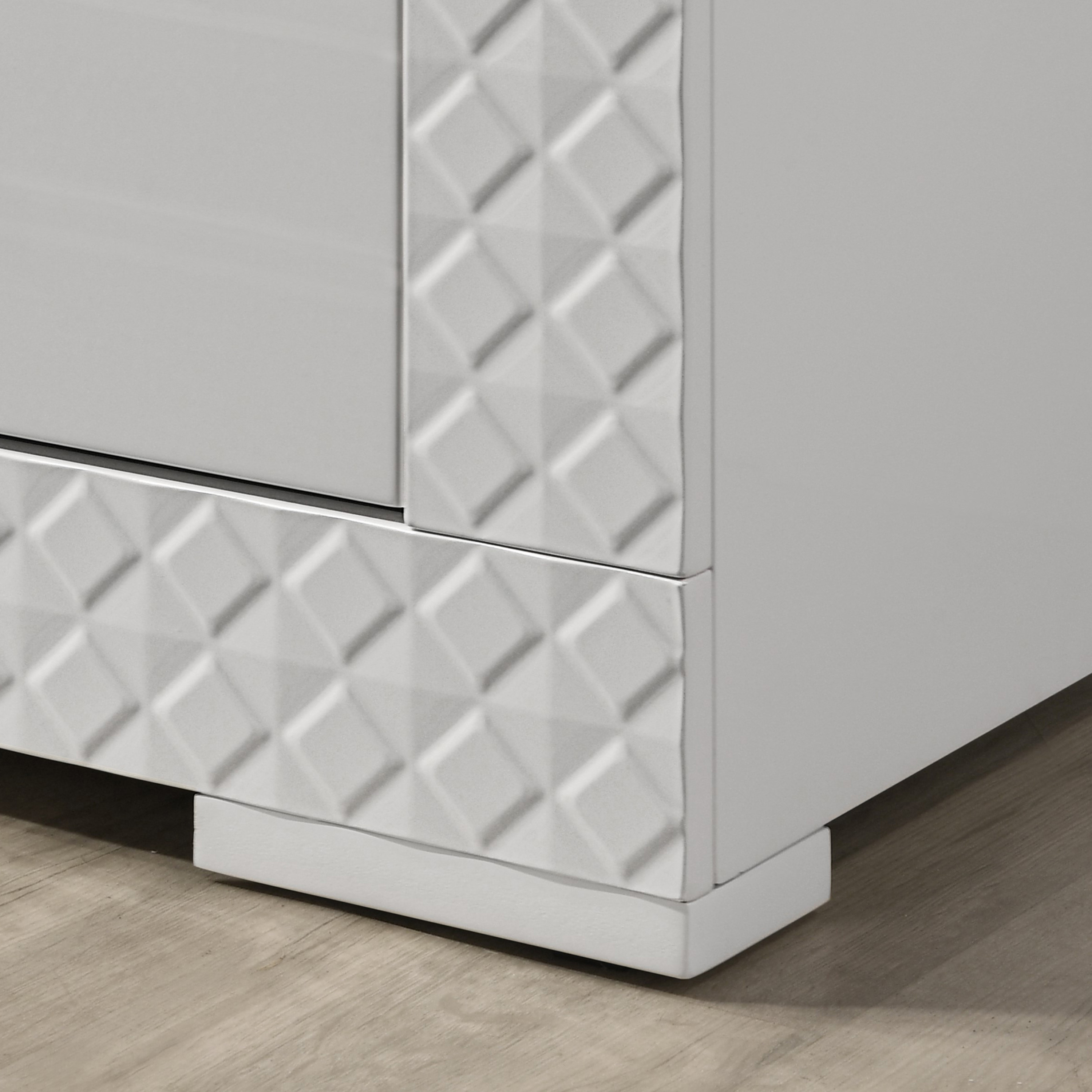 Furniture of America Tranze Adult Glam 2-Drawer Nightstand, White