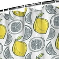 thumbnail image 2 of Refreshing Fruit Shower Curtain, Lemon and Bees Floral Print Waterproof Bath Drapes 72x72 Inch Fresh Yellow Summer Polyester Fabric with 12 Hooks, 2 of 4