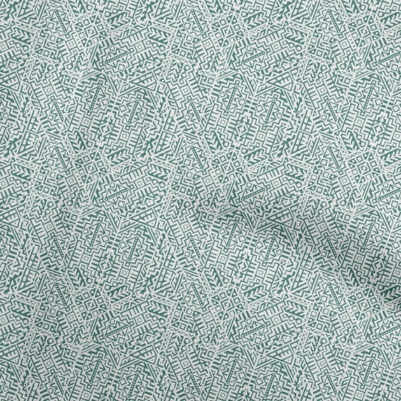 oneOone Polyester Spandex Dusty Teal Green Fabric Abstract Fabric For Sewing Printed Craft Fabric By The Yard 56 Inch Wide