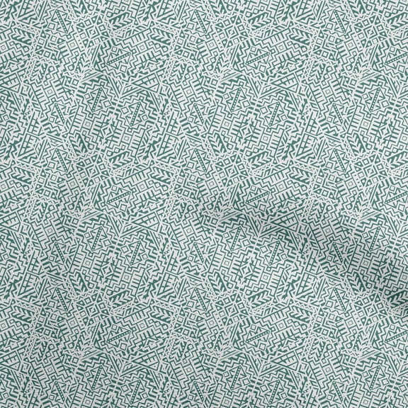 oneOone Polyester Spandex Dusty Teal Green Fabric Abstract Fabric For Sewing Printed Craft Fabric By The Yard 56 Inch Wide