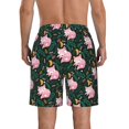 thumbnail image 3 of KLL Pink Sleeping Fox Men's Casual Summer Beach Shorts Hawaiian Shorts with Pockets-X-Large, 3 of 5