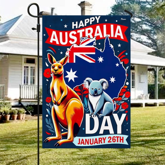 FLAGWIX Happy Australia Day January 26th Koala and Kangaroo Australia Flag MLN2350F Garden Flag 11.5" x 17.5" - Decorative Indoor Outdoor Flag