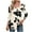 Beige#03, variant on Womens Plus Size Tops Casual 3/4 Sleeve Shirts Square Neck Cute Summer Floral Tops Trendy Loose Blouses Soft Comfy Three Quarter Length Oversized Crewneck Tees Hot Pink#01 XXXL
