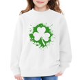 thumbnail image 6 of Otqutp St Patricks Day Sweatshirt for Teen Girls Pullover Crewneck Sweatshirts Kids Long Sleeve Irish Shamrock Graphic Hoodie Shirt, 6 of 8