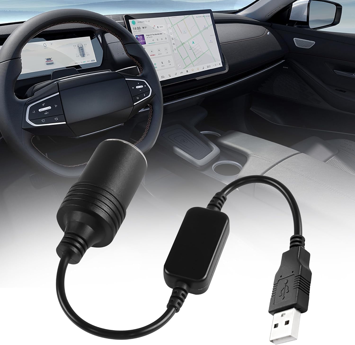 HEXINGMC USB C to 12V Power Converter Cable, 5V Input, 12W Output, 30CM