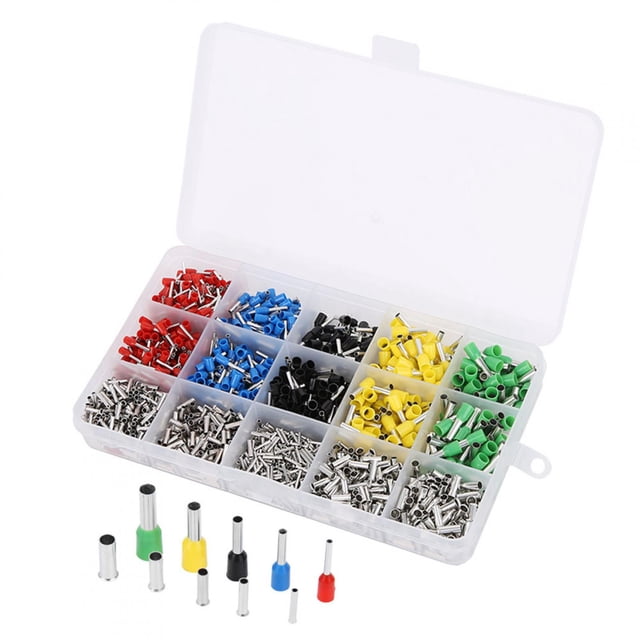 Kit de terminales de crimpado, 1640 piezas de terminales de crimpado, terminales de cable de tubo, terminales de crimpado creados con maestría