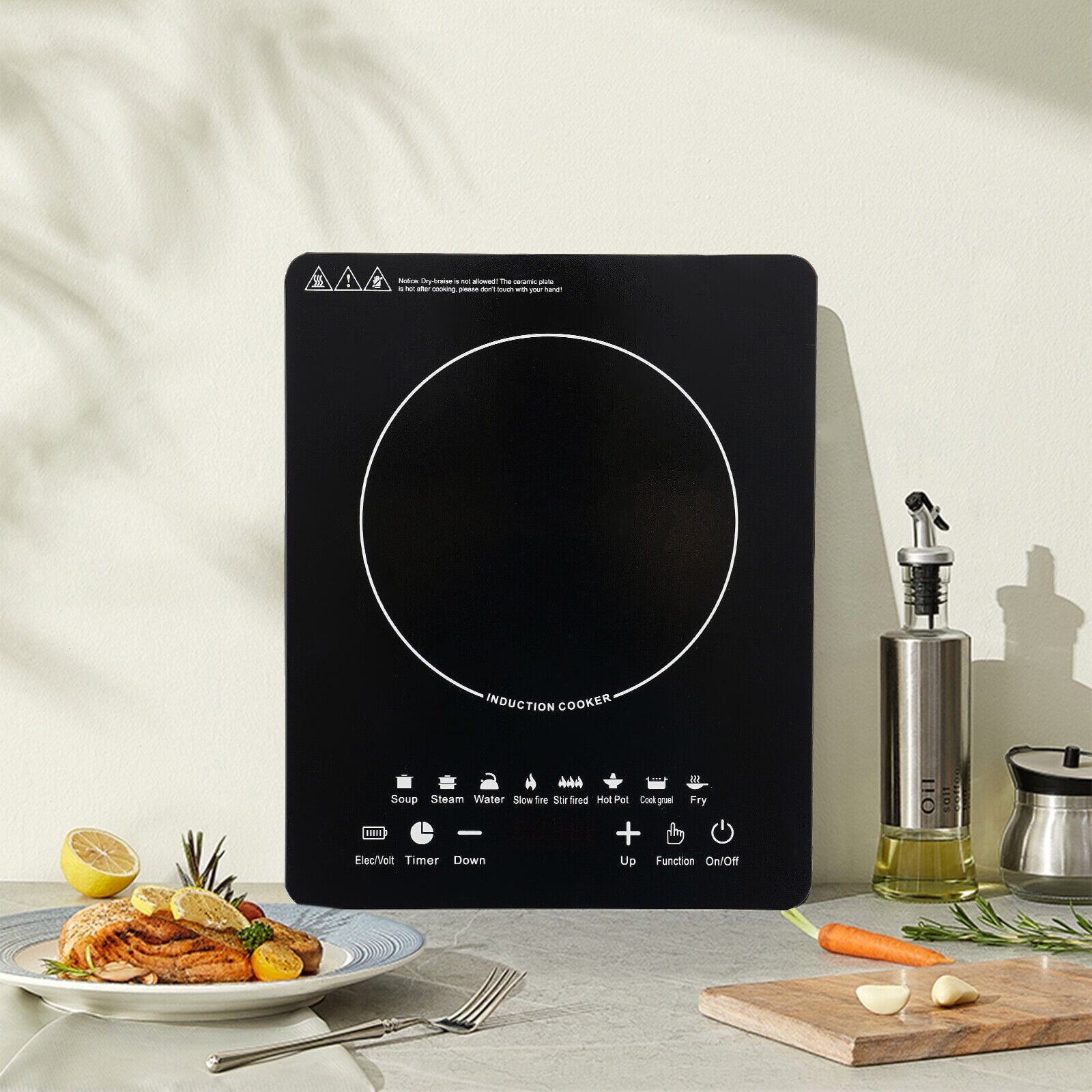 TFCFL Portable Kitchen Countertop Induction Cooktop Burner 2200W Electric Hot Stove  8 Gears Touch Control