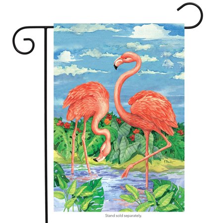 - Bamboo Flamingos Summer Garden Flag Tropical Birds 12.5