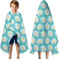 thumbnail image 3 of Turquoise Daisy Flower Yellow Centers Pattern Hooded Bath Towel，60"x35" for Ages 3 To 12 Kids, Quick Dry Lightweight Soft Microfiber Hood Beach Towel Cover Up for Kids, 3 of 7