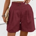 thumbnail image 3 of Generic Womens Shorts Dressy Wide Leg Summer Shorts High Waisted Tailored Pleated Business Casual Work Trouser Shorts, 3 of 6
