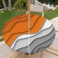 thumbnail image 6 of Round Outdoor Tablecloth with Umbrella Hole and Zipper, Orange Grey Ombre Fitted Table Cover with Elastic Edge for 31-35 Inch, Modern Geometric Abstract Aesthetics Cream Waterproof Patio Tablecoths, 6 of 9