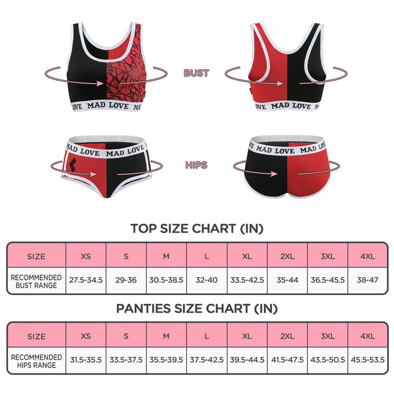 Littleforbig Women Cotton Camisole and Panties Sports MAD LOVE Bralette Set  XL