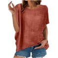thumbnail image 3 of Setooff Womens Plus Size Tops Summer Outfits, Side Slit Loose Blouse, Solid Batwing Sleeve Oversized Shirts for Women, 3 of 8