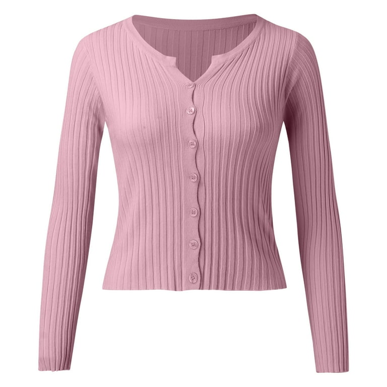 Cardigan Sweater For Women Lightweight Cardigan Long Sleeve Soft Sweater  Jacket Women's 2022 Casual Coat Basic Top Open Front Knit Cardigans Pink