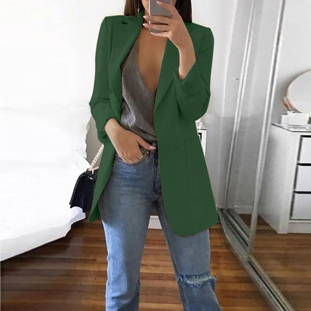 Puntoco Mujer Blazers Abrigo a prueba de viento Gabardina Abrigo de primavera Blusa Chaqueta Puntoco Puntoco-1