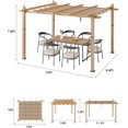 thumbnail image 2 of Lumiparty 10x13 FT Outdoor Pergola with Retractable Canopy, Weather-Resistant Aluminum Frame, Modern Patio Shelter for Backyard, Deck, Garden, Khaki, 2 of 6