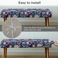 thumbnail image 5 of FKELYI Purple Hippie Flower Print Dining Bench Cover Anti-Dust Bench Slipcover Stretch Fabric Furniture Seat Cushion Protector Cover for Living Room Bedroom, 5 of 7