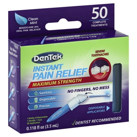 DenTek Instant Oral Pain Relief Maximum Strength Kit for Toothaches | 50 (Best Painkiller For Tooth Pain Uk)