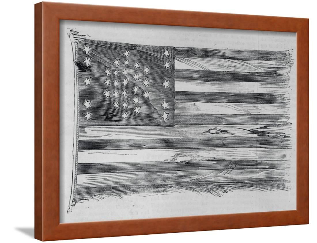 Flag of Fort Sumter after Bombardment Framed Print Wall ...