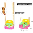 thumbnail image 2 of JBeeCtrl 3-in-1 Baby Swing Sets with Hanging Strap and Hooks for Outside Toddler Swing Anti-Flip Snug & Secure Detachable Infants to Kids Swing Seat for Indoor/Outdoor Playset（Pink）, 2 of 8