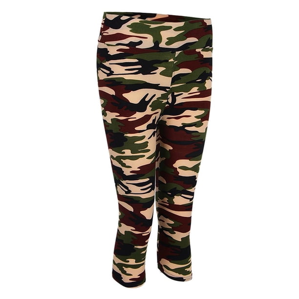 Leggings deportivos cortos y ajustados Flex, estampado floral/camuflaje/cuadrículas para mujer METRO