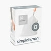 simplehuman Code D Custom Fit Drawstring Trash Bags, 60 Pack, White, 60 Count