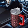 thumbnail image 6 of Red Christmas Plaid and Snowflake Pattern Tumbler with Handle and Lid,40oz Double Wall Vacuum Insulated Tumbler,Cups Gift for Women and Men, 6 of 7
