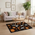 thumbnail image 3 of ODIKA 4'x6' Washable Area Rug Stain Resistant, Low Pile, Easy Care Halloween Skull Ghost Pumpkin Bat Welcome Doormat Fiber Door for Dorm Room, Small Living, 3 of 7