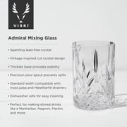 Viski Admiral Crystal Mixing Glass for Cocktails, Martini, Home Bar, 17oz
