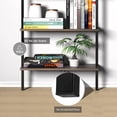 thumbnail image 5 of Hassch 5-Tiers Ladder Bookshelf Wall-Mounted Bookcase Storage Display Rack with Metal Frame, Walnut & Black, 5 of 5