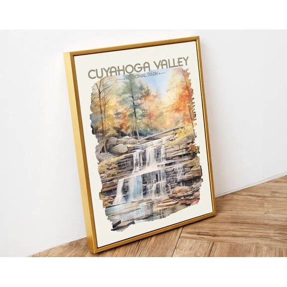 Miluva Cuyahoga Valley National Park Travel Poster - Us National Parks - Soft Pastel Tones - Colorful Landscape Wall Art Decor For Living Room Bedroom, 8x12 UNFRAMED