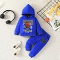 thumbnail image 2 of FYDUU Boys Outfits & Sets Toddler Casual Sports Hoodie Jogger Pants Set Basketball Letter Print Long Sleeve Top And Bottom For Baby School Clothes 18-24 Months, 2 of 9