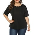 thumbnail image 2 of SDNall Plus Size T-Shirts for Women Casual Summer Plus Size Short Sleeve T Shirt Womens Summer Tops (Black, Sizes L-XXXXL), 2 of 9