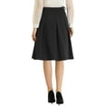 thumbnail image 3 of INSPIRE CHIC INSPIRE CHIC Women's Office Work Skirts Belted Waist Midi A-Line Pleated Skirt S Black, 3 of 7