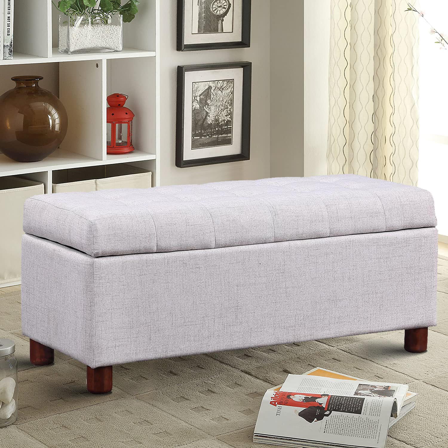Footstool upholstered in a top quality fabric 