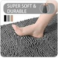 thumbnail image 3 of DweIke Chenille Bathroom Mats With Non-Slip Backing Machine Washable Indoor Durable Rug 24"x36",Gray, 3 of 7