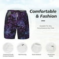 thumbnail image 5 of Sigee Lilac Print Mens Swim Trunks with Compression Liner Quick Dry Swim Stretch Beach Shorts with Pockets,S-3XL, 5 of 7