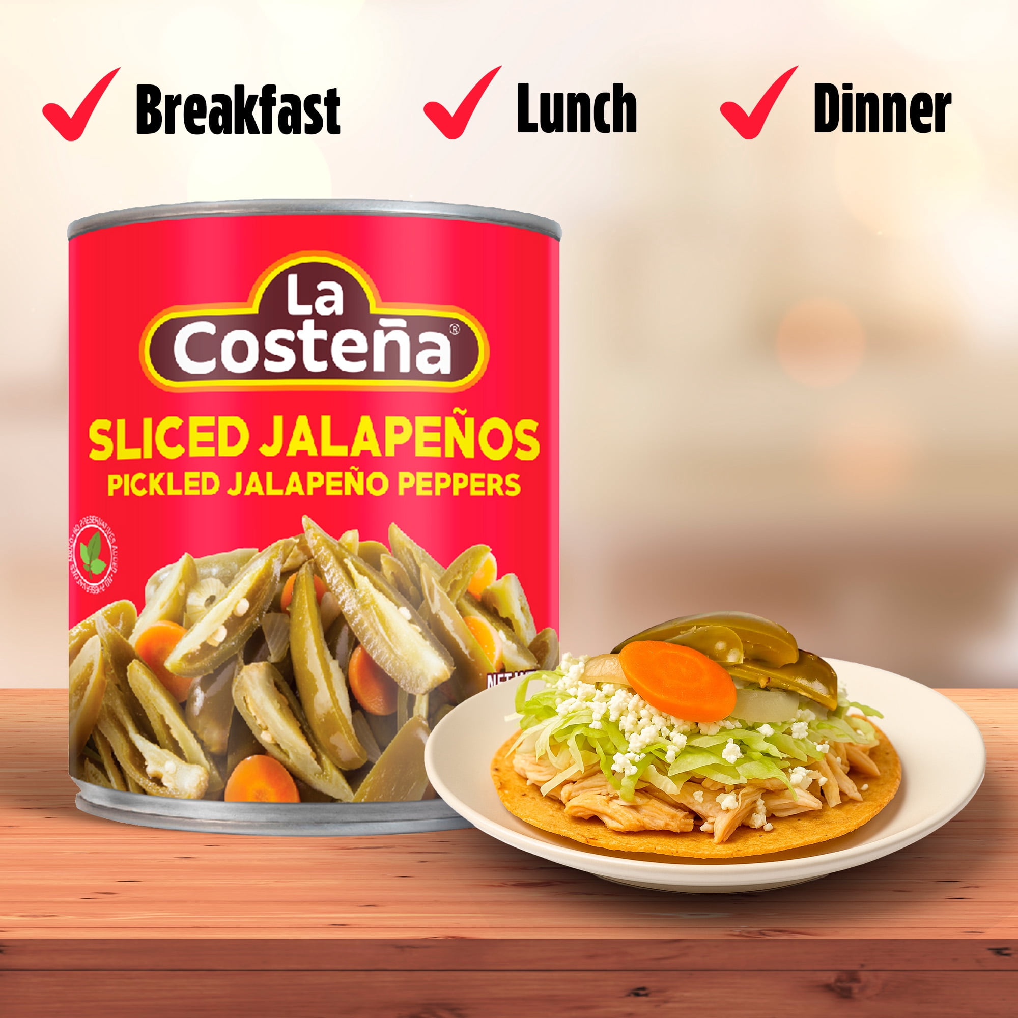 (12 pack) La Costeña Pickled Sliced Jalapenos, 28 oz