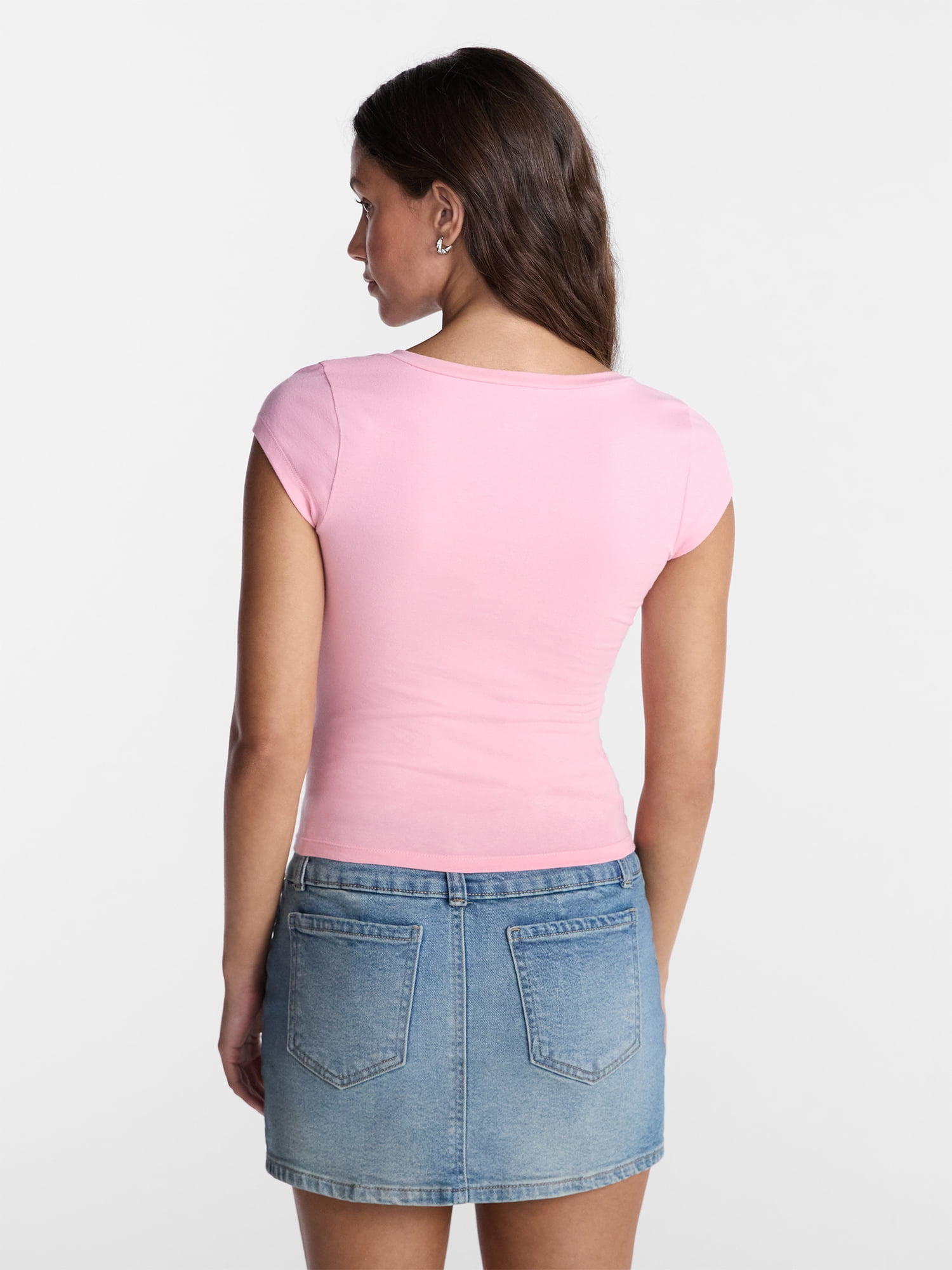 No Boundaries Surplice Top with Cap Sleeves, Women's XXS-XXL