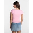thumbnail image 3 of No Boundaries Surplice Top with Cap Sleeves, Women’s XXS-XXL, 3 of 5