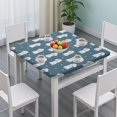 thumbnail image 3 of Poodle Dog and Footprint Square Fitted Tablecloth with Elastic Edge,Square Table Cover,Washable Elastic Table Cover for Home Kitchen Party Decor 34"x34", 3 of 6