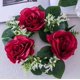 thumbnail image 5 of ¡Compra Inteligente!, Corona de velas de rosas, anillo de flores de seda artificial, corona de velas de hojas, decoración de candelabros para mesa de fiesta de San Valentín y bodas Akmoler, 5 of 7
