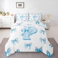 thumbnail image 3 of Homewish Blue Bowknot Letter Queen Comforter Set for Girl, Kawaii Initial P Letter Bedding Sets, Cartoon Princess Style Reversible Bedding Comforter Set, Luxury Bedroom Decor, 3 Pieces, 3 of 8