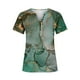 thumbnail image 5 of ICHUANYI Clearance Women Fashion Casual Printing Shirts Short Sleeve Loose Tee Tops Tunic Blouse(Green, XL) ICHUANYI WER2023081002422, 5 of 5