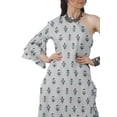 thumbnail image 2 of Moomaya Designer Printed One Shoulder Bell Sleeve Kurti w/ Pants Ethnic Clothing Sets For Women, 2 of 7